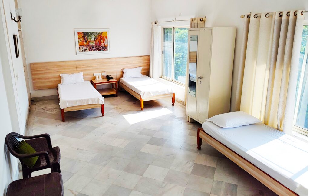 nanda vaas - triple sharing accommodation at the yoga institute himachal